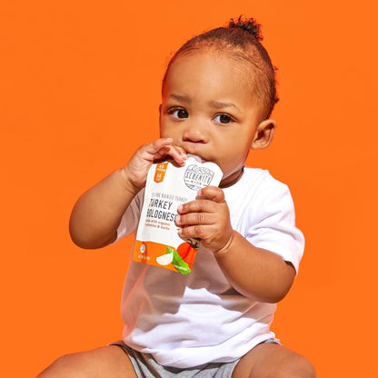 Serenity Kids 7+ Months Bone Broth Puree Made With Organic Veggies - Clean Label Project Purity Award Certified - 3.5 Ounce BPA-Free Pouch - Grass Fed Beef Pot Roast - 12 Count - Baby Food Pouch
