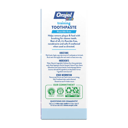 Orajel Kids Paw Patrol Fluoride-Free Training Toothpaste, Natural Fruity Fun Flavor, #1 Pediatrician Recommended , 1.5oz Tube