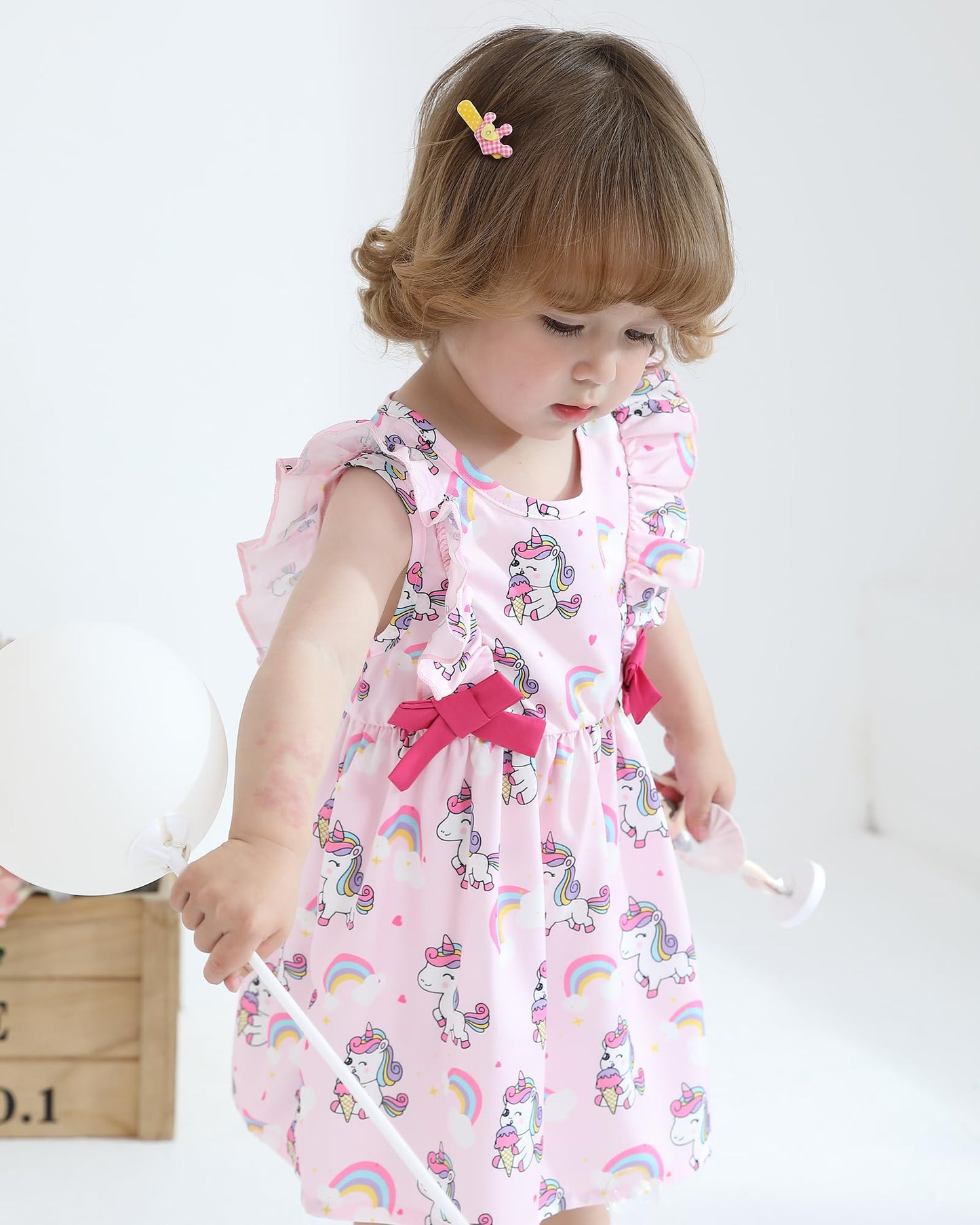 Mioglrie Baby Girl Dress Summer Girl Clothes Infant Outfits Ruffle Sleeveless Sundress Playwear Cute Dresses for Girls