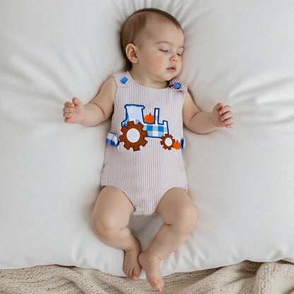 Halloween Baby Clothes Newborn Boy Tractor Pumpkin Onesie Infant Sleeveless Romper Toddler Bodysuit Cute Outfit