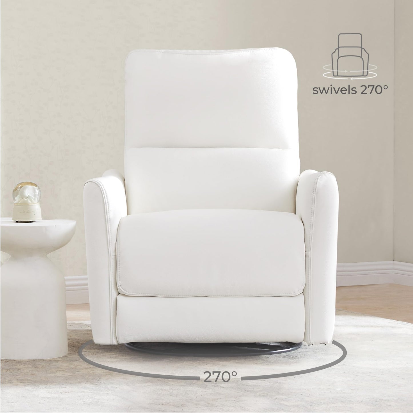 CHITA Power Recliner Chair Swivel Glider, FSC Certified Upholstered Living Room Nursery Reclining Sofa Chair with Lumbar Support, Linen