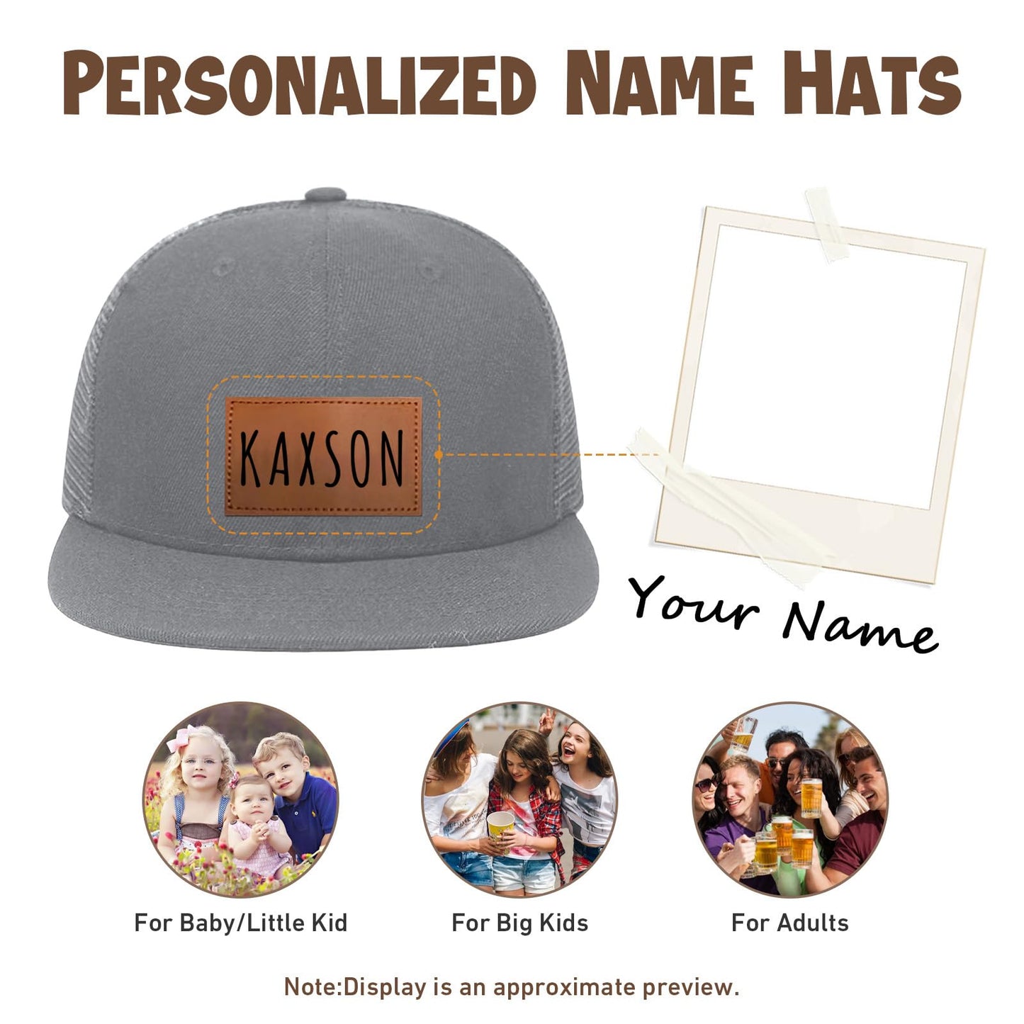 Personalized Baby Baseball Cap Toddler Baseball Hat for Boys & Girls - Infant Sun Hat