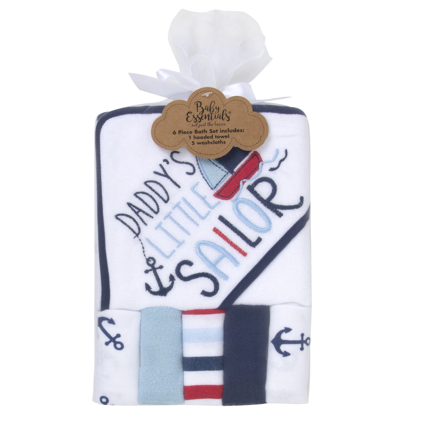 Baby Hooded Towel and Washcloth Set for Infants, Boys and Girls 6-12 Months (Mommy's Mermaid)