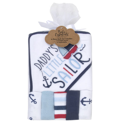Baby Hooded Towel and Washcloth Set for Infants, Boys and Girls 6-12 Months (Mommy's Mermaid)