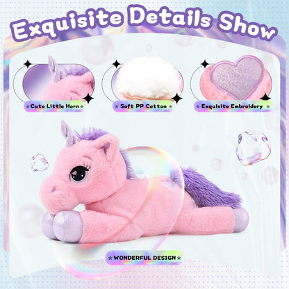 43" Giant Unicorn Stuffed Animal, Unicorn Plush Pillow Toys Big Plushy Fluffy, Gift for Girls Kids Boys Girlfriend, White & Purple