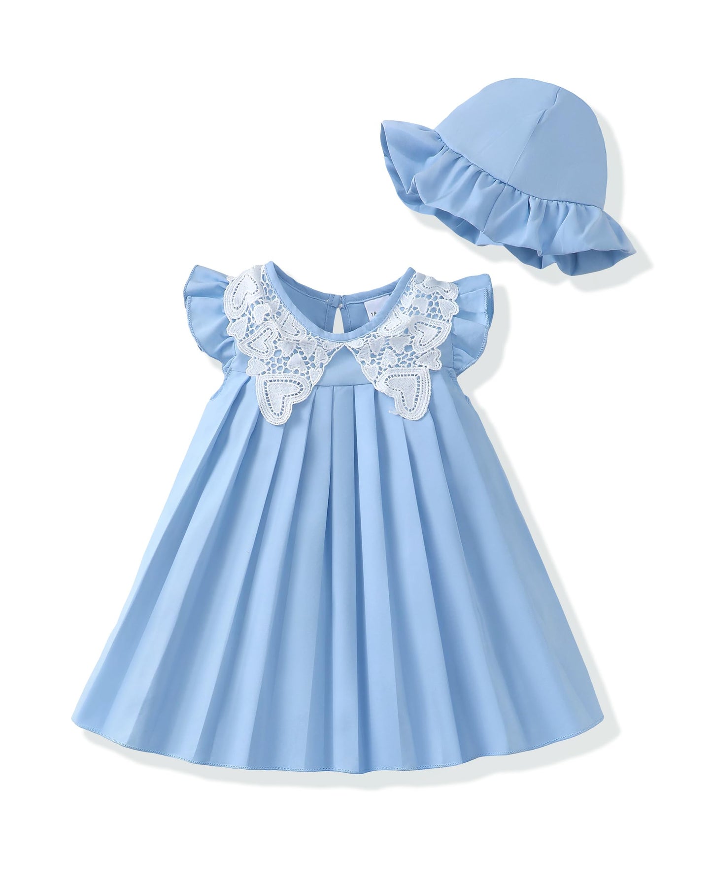 Renotemy Infant Baby Girl Dresses Toddler Girl Clothes Summer Cotton Linen Boho Smocked Sundress Gift for Girls with Hat