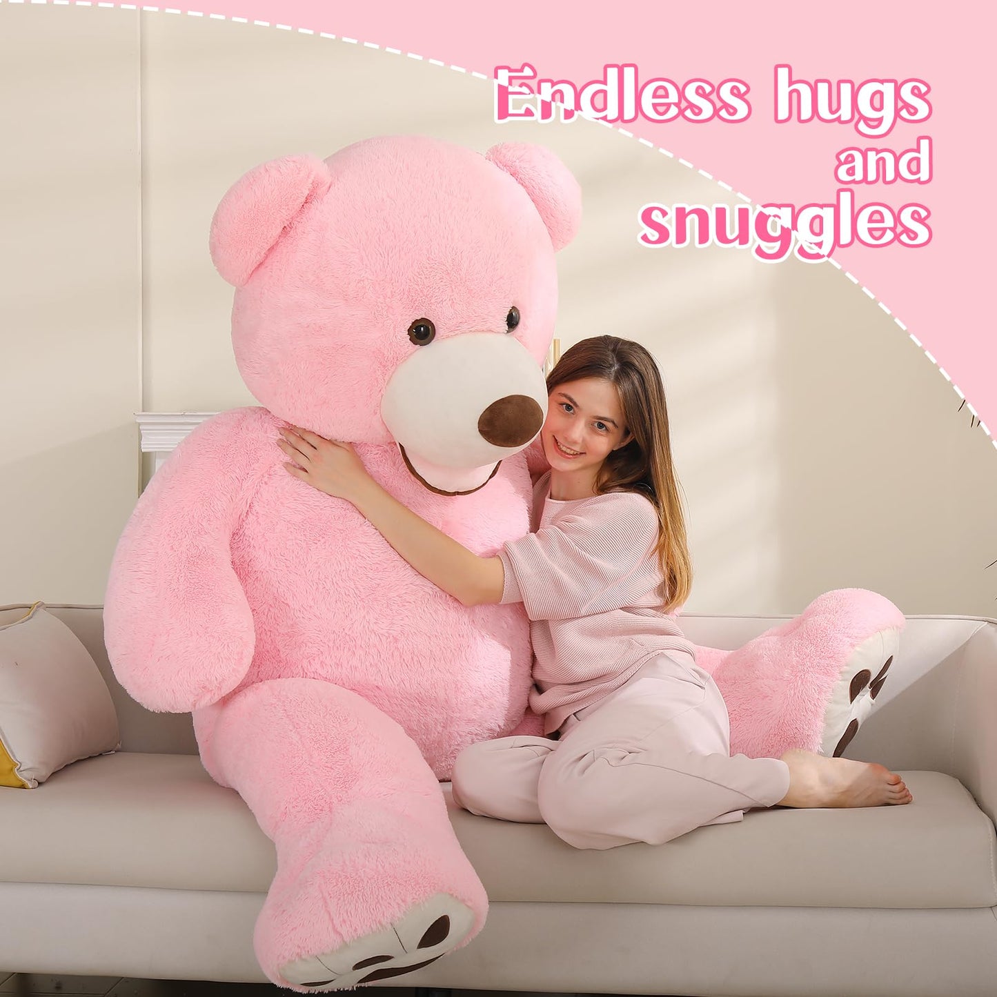 MaoGoLan Giant Teddy Bear Stuffed Animal, 10 Feet Tall, Jumbo Size Plush, Charming and Fluffy for Decorations, Celebrations, Valentine's Day
