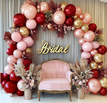 Dusty Pink Rose Balloon Garland Double Stuffed Mauve Light Pink Latex Blush Nude Beige Champagne Gold Balloon Arch Kit for Boho Birthday Baby Bridal Shower Neutral Wedding Party Decor