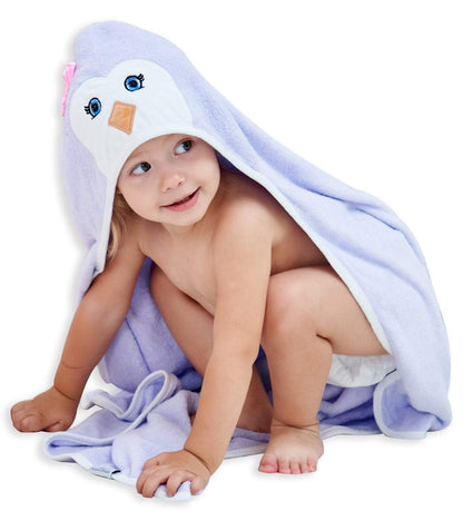 HIPHOP PANDA Hooded Towel - Rayon Made from Bamboo, Bath Towel with Bear Ears for Newborn, Babie, Toddler, Infant - Absorbent Large Baby Towel - Yellow Duck, 30 x 30 Inch