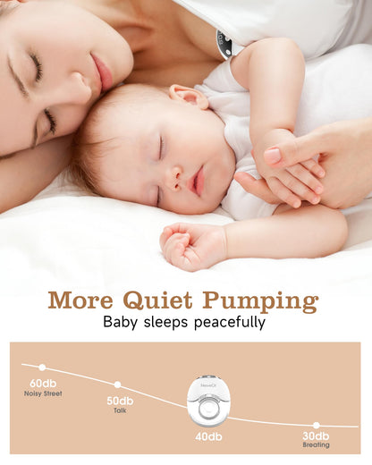 Electric Breast Pump Hands Free, Wearable Breast Pump with 4 Modes/12 Levels, Portable Painless Pumping, Adjustable Flange Sizes 19/21/24mm, Timer LCD Display Memory Function, 2 Pack White