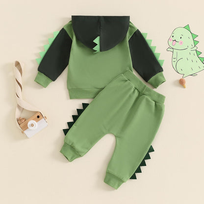 MA&BABY Toddler Boys Clothes Dinosaur Print 6 12 18 24 Months 3T 4T Outfits Long Sleeve Pullover Jogger Pant 2PC Sets
