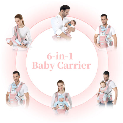 Baby Carrier Newborn to Toddler - Debark Baby Carrier with Hip Seat, 6-in-1 Adjustable Detachable Ergonomic Infant Carrier for Babies from 0-36 Months, Ideal for Baby Travel Essentials (Grey)