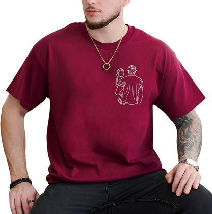 Custom Photo T-Shirt for Dad, Personalized Dad Portrait Shirt, Gifts Fathers Day for Dad Papa Grandpa, Dad Birthday Gifts, Gift for Husband, Customized Photo Hoodie, Father's Day Tshirt