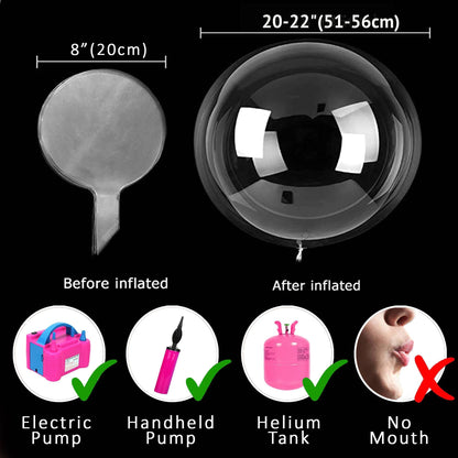 White LED Balloons Light up Bobo Party Balloons DIY kit-Clear Cold White LED Balloons for Helium or Air (cold white, 6 pack)