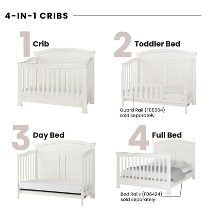 Child Craft Legacy Westgate 4-in-1 Convertible Crib, Baby Crib Converts to Day Bed, Toddler Bed and Full Size Bed, 3 Adjustable Mattress Positions, Baby Safe Finish, Fully Assembled (Vintage Linen)