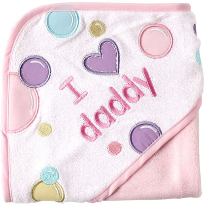 Luvable Friends Unisex Baby Hooded Towel, Pink Dad, One Size