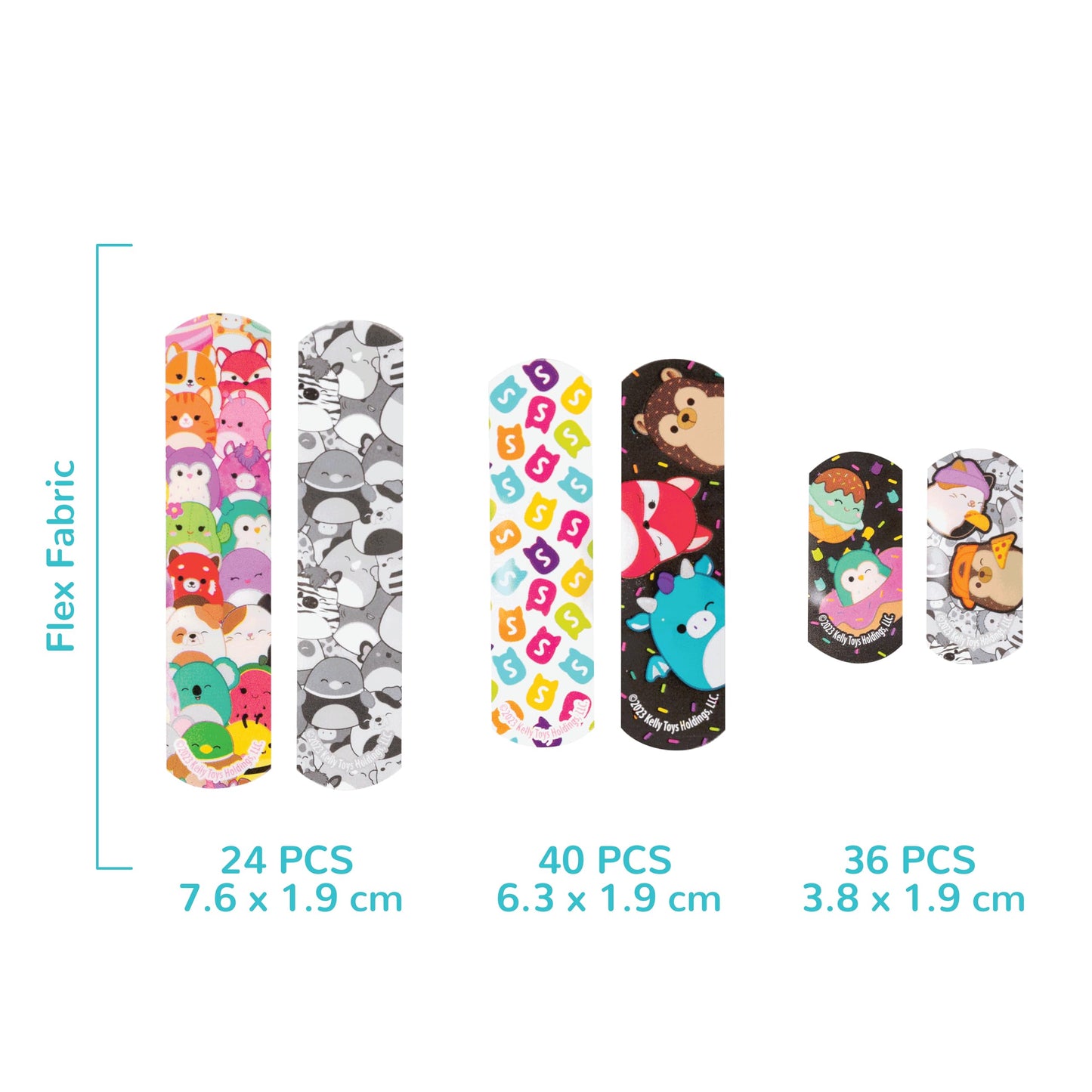 Squishmallow Bandage Kit, Cute Bandaids for Kids, Infants & Children, Latex-Free Bandages, Variety Pack of Assorted Bandages with Travel Size Tin Case, 100CT