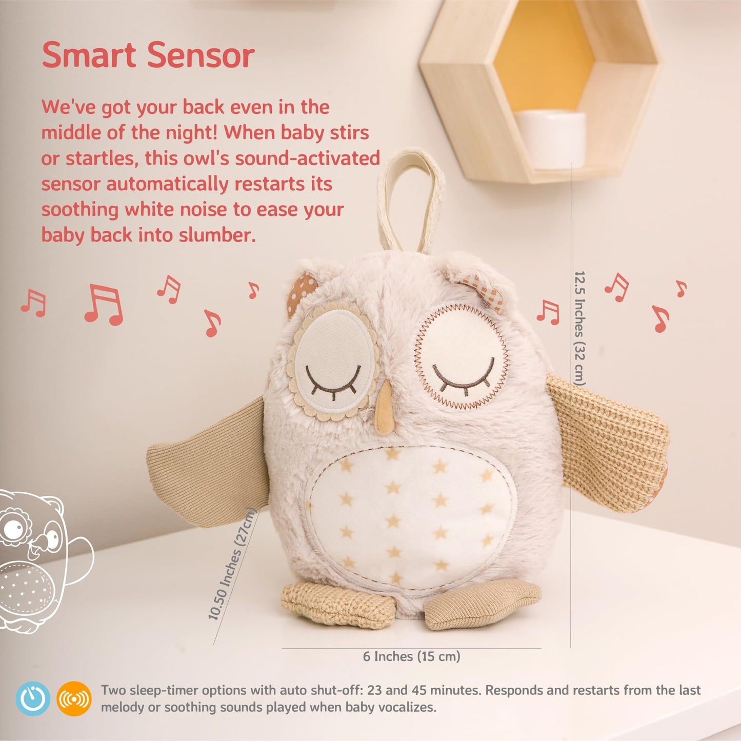 Cloud b Sound Machine with White Noise Soothing Sounds | Cuddly Stuffed Animal & Nomadic Nightlight | Record Parent Voice | Adjustable Settings & Auto-Shutoff | LoveLight™ Buddies - Drake The Dragon™