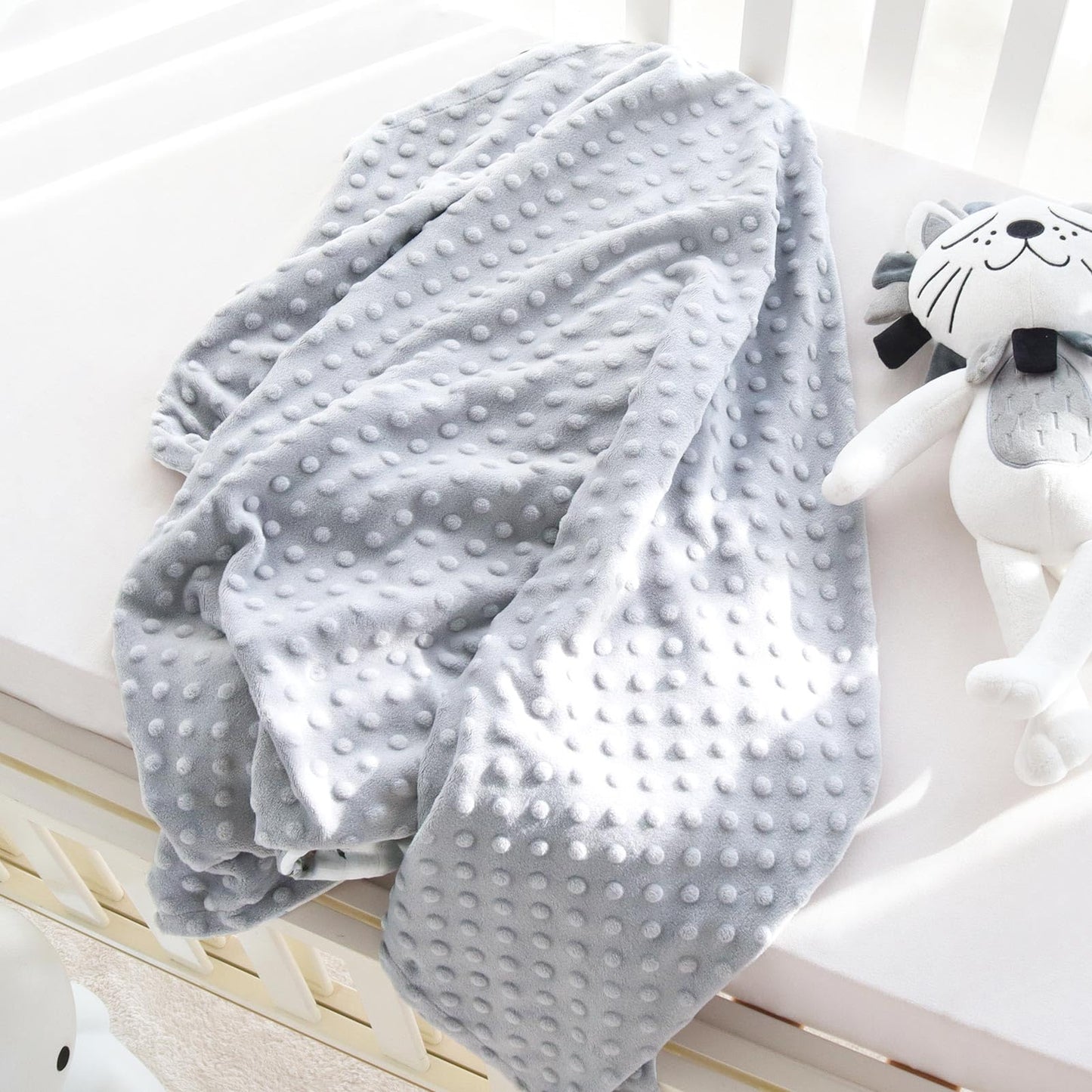 LifeTree Minky Baby Girl & Boy Blankets, Soft Double Layer Swaddle Blankets, Muslin Front and Dotted Fleece Backing Receiving Bed Throw Blanket for Newborn Unisex, 31X40 Inches, Bear Pattern