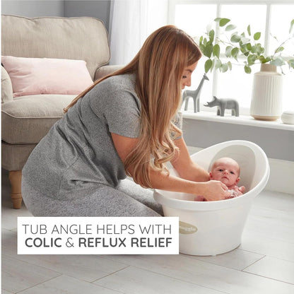 Newborn Baby Bath | Built in Support Bump and Soft Backrest | Suitable from Newborn | Bath Seat Support Includes Plug | Blossom Pink