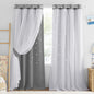 NICETOWN Nursery Curtains for Kids, Farmhouse Blackout Curtain Panels for Bedroom, Double Layer Star Hollow-Out Grommet Aesthetic Living Room Toddler Window Curtains, 2 Pcs, W52 x L84, Biscotti Beige