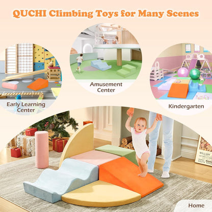 Climbing Toys for Toddlers, Toddler Climbing Toys Indoor, 7-Piece Soft Foam Climbing Blocks Set, Toddler Playtime Corner Climber Indoor Foam Play Gym for Climbing Crawling and Sliding