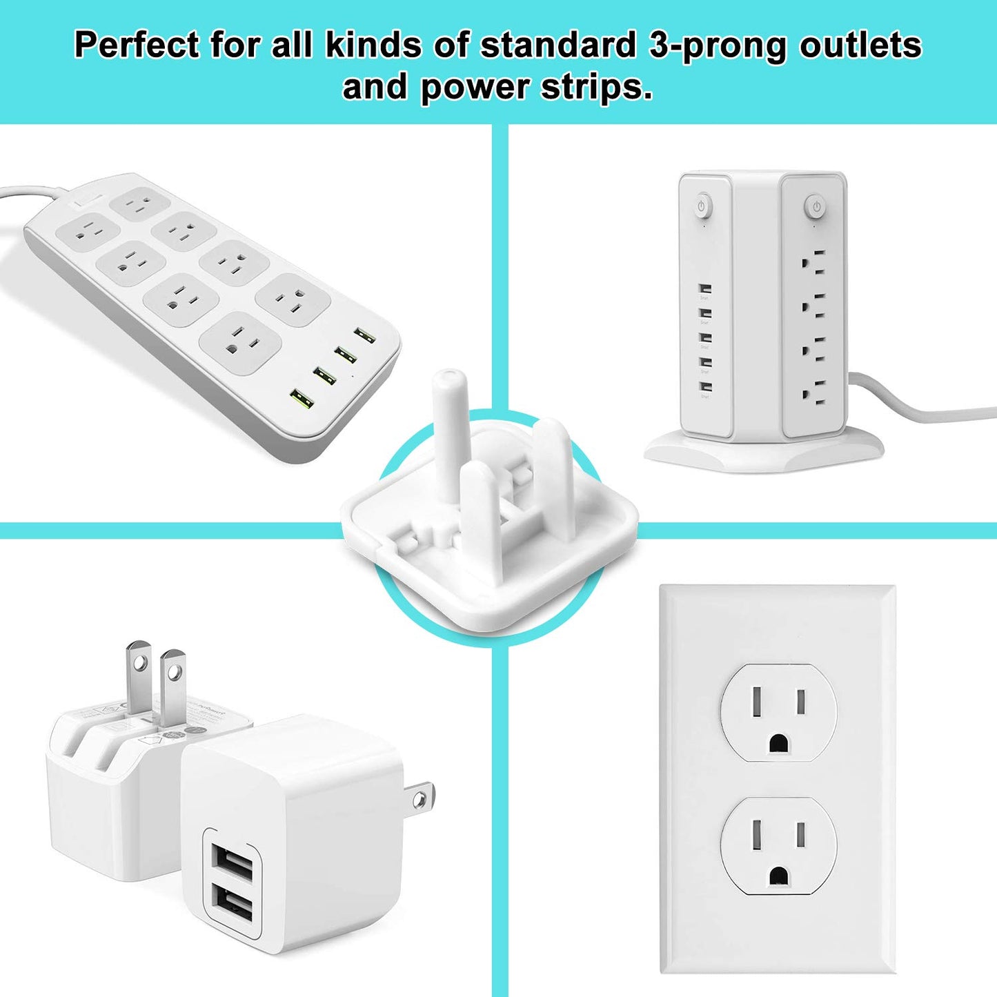 Mom's Choice Gold Awards Winner - Outlet Covers with Hidden Pull Handle Baby Proofing Plug Covers (45 Pack) 3-Prong Child Safety Socket Covers Electrical Outlet Protectors Kid Proof Outlet Cap
