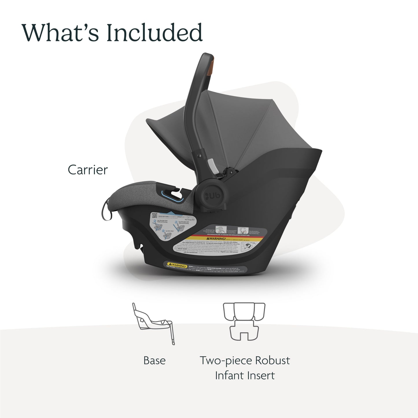 UPPAbaby Aria Lightweight Infant Car Seat/Just Under 6 lbs for Easy Portability/Base with Load Leg + Infant Insert Included/Direct Stroller Attachment/Declan (Oat Mélange/Chestnut Leather)