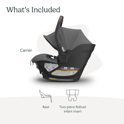 UPPAbaby Aria Lightweight Infant Car Seat/Just Under 6 lbs for Easy Portability/Base with Load Leg + Infant Insert Included/Direct Stroller Attachment/Declan (Oat Mélange/Chestnut Leather)