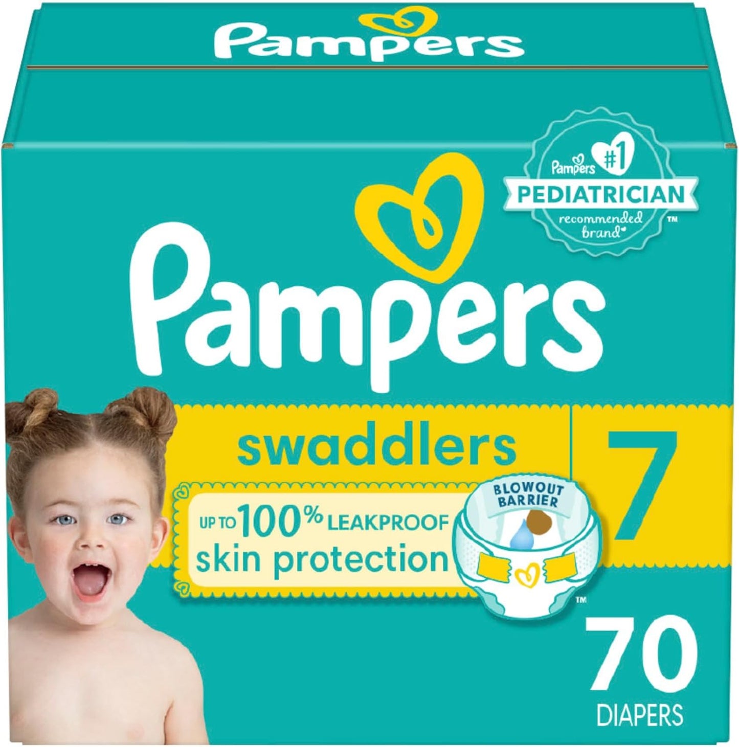 Pampers Baby Diapers - Swaddlers - Size 1, 198 Count, Ultra Absorbent Disposable Infant Diaper