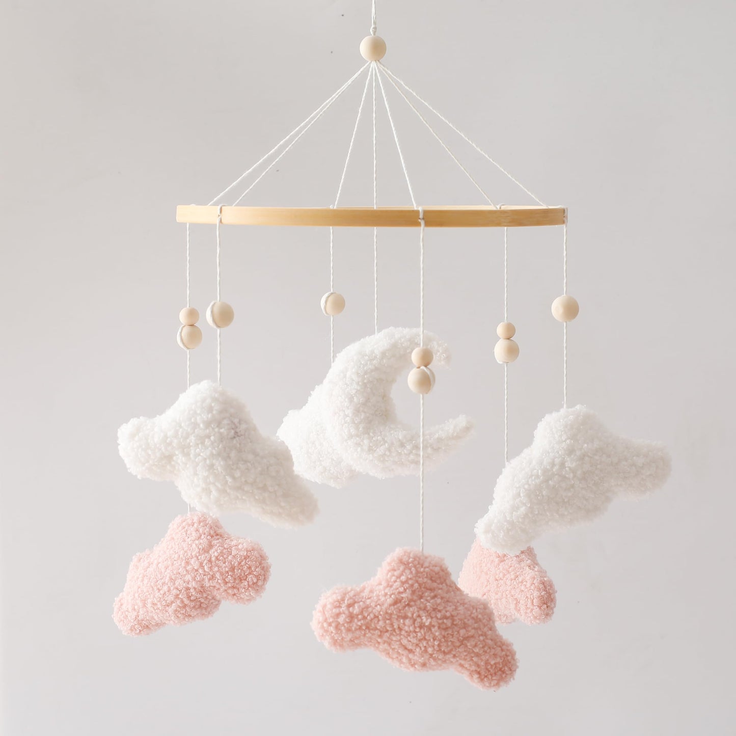 EERKEOD Baby Crib Mobile Bear Nursery Mobile for Boys Girls Teddy Velvet Mobile Nursery Decor for Infant Bedroom Hanging Baby Mobile for Bassinet Newborn Baby Gift（Brown Bear）