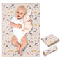 Vegan Leather Baby Changing Mat - Wipeable Portable Changing Pad, Foldable Travel Changing Mat for Baby, Newborns Toddlers Shower Gifts (Flower,20"*28")