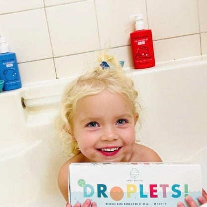 Dabble & Dollop Bath Bombs, 100% Natural Bath Bombs for Kids, Tropical Scents - USA Made, Moisturizing & Fun Droplets, Paraben & Sulfate Free, Vegan, Gluten-Free (Set of 12)