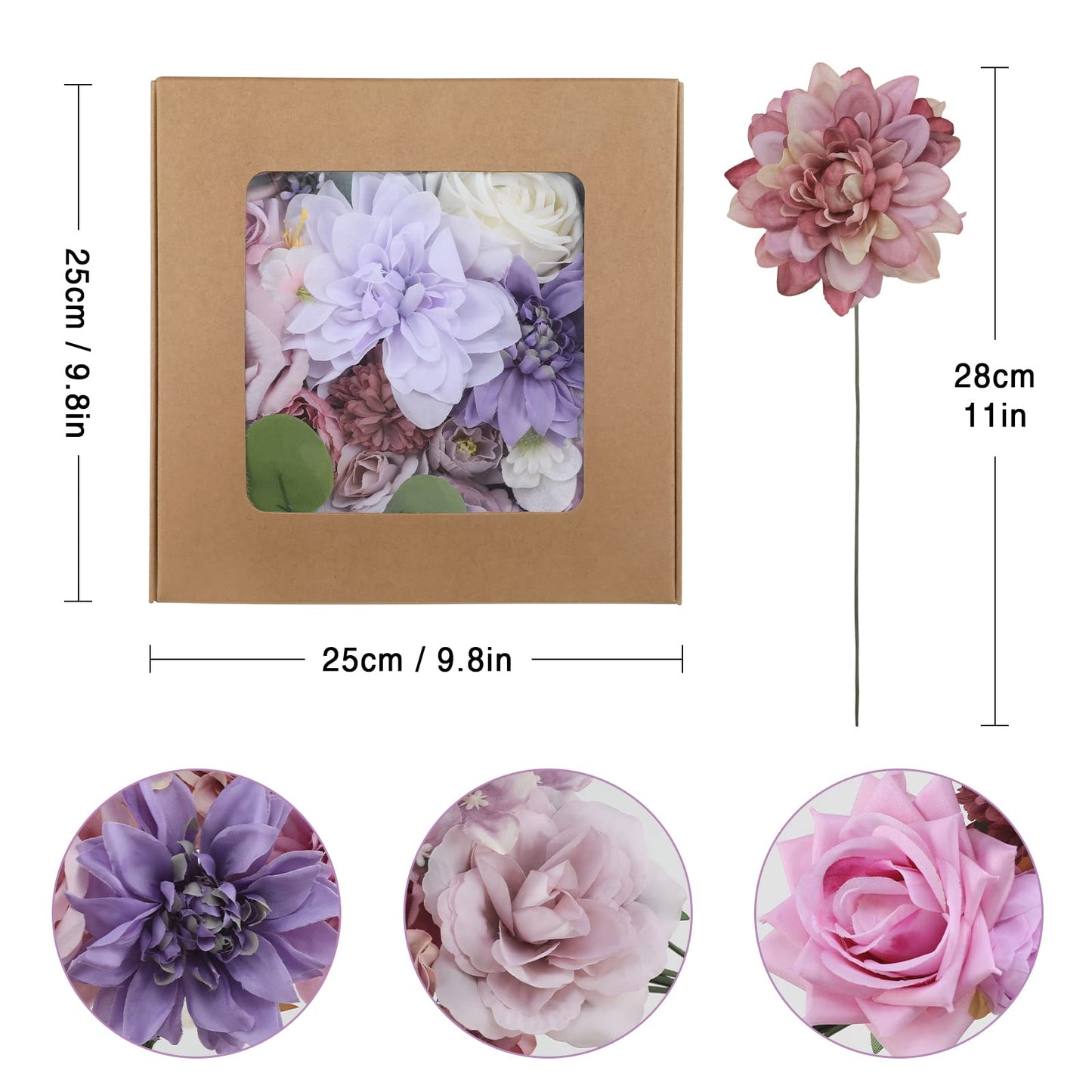 Artificial Flowers Combo for DIY Wedding Bouquets Combo Centerpieces Arrangements Party Bridal Baby Shower Home Decorations-Blush Pink
