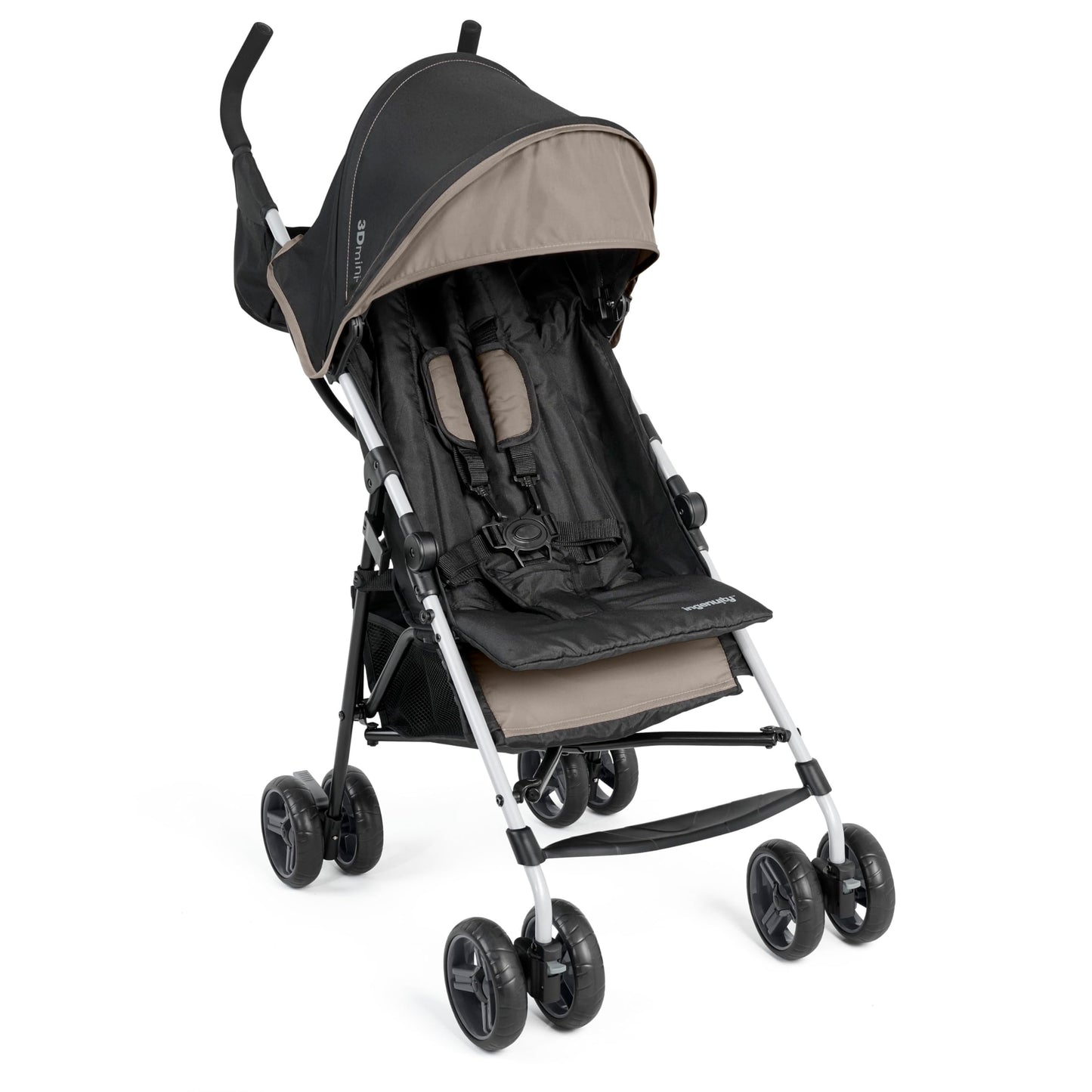 Summer by Ingenuity 3D Mini Convenience Stroller – Lightweight Stroller with Compact Fold, Multi-Position Recline, Canopy with Pop Out Sun Visor and More – Umbrella Stroller for Travel, Pink