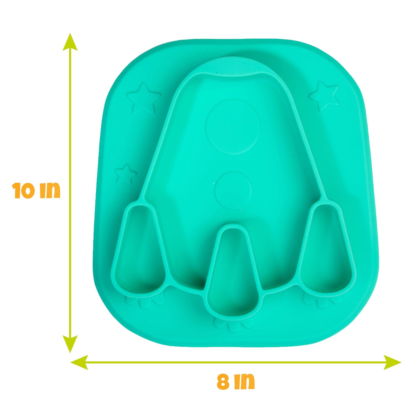 Animal Silicone Compartment Plates- 3 PK Lion, Monkey, Elephant- Large Divided Sections for Easy Grabbing Baby Food Training, Non-Slip Unbreakable Material, Flexible Shapes for Toddlers, Kids-BPA Free