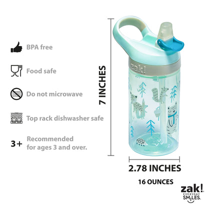 Zak Designs 5-Piece Dinnerware Set, Baby Shark - Durable Plastic & Stainless Steel - Includes Water Bottle, 8-Inch Plate, 6-Inch Bowl, Fork & Spoon - Suitable for Kids Ages 3+