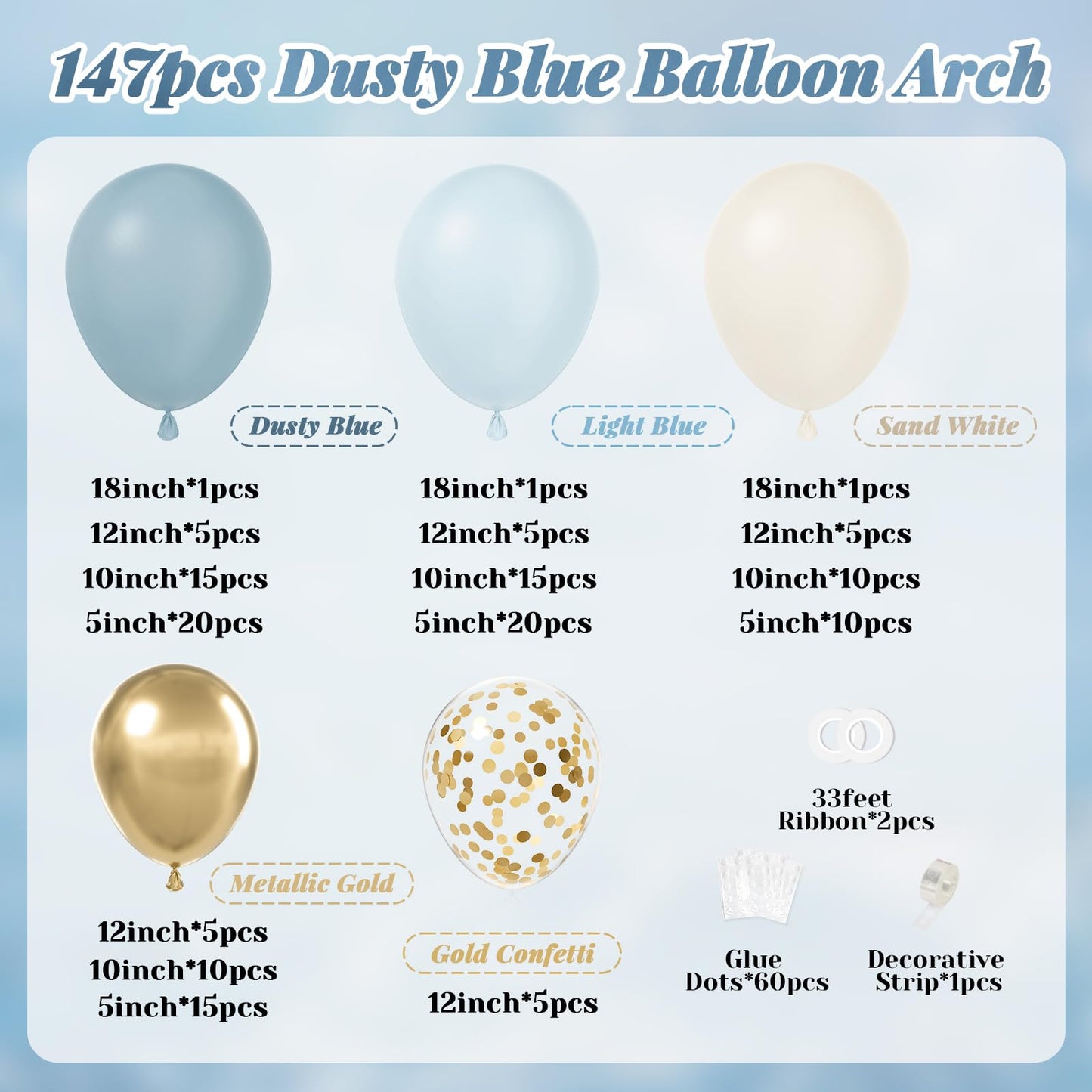 147pcs Neutral Balloon Garland Arch Kit, Different Sizes with Beige Cream Sand White Metallic Champagne Gold Balloons for Wedding Bridal Shower Birthday Boho Neutral Baby Shower Party Decorations