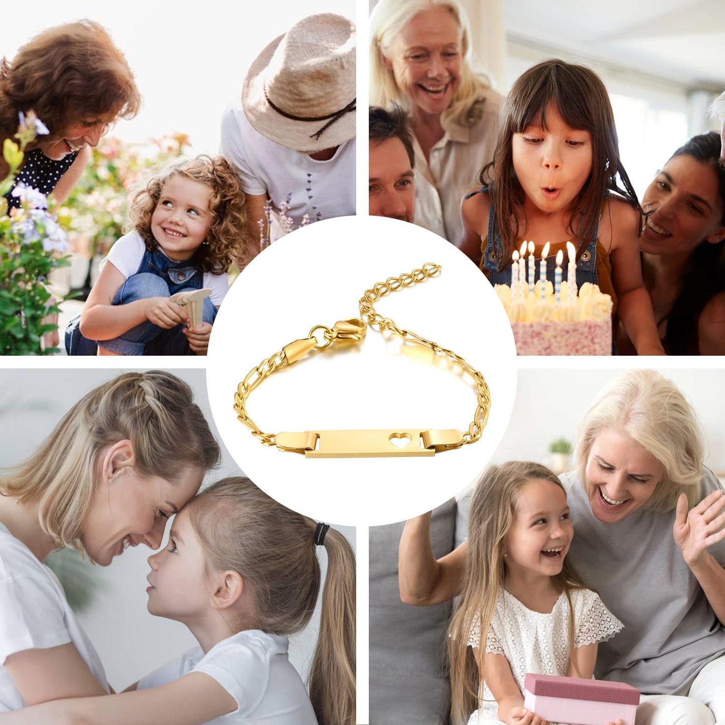 Personalized Baby Bar Bracelet : 18K Gold Plated Custom Name ID Plate Bracelet for Children Toddler from Mom, Engraved Kid Name for Daughter Son, New Born Birthday Gift,Adjustable,Nickel free