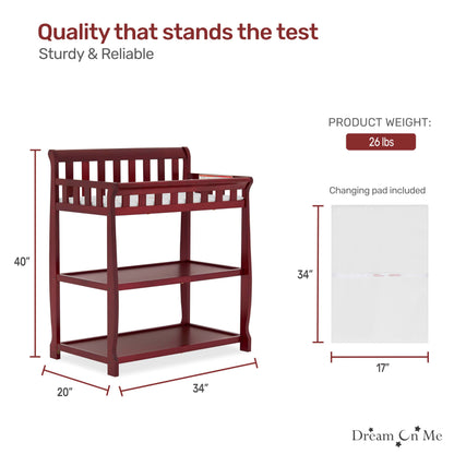 Dream On Me Ashton Changing Table, Natural, 34x20x40 Inch (Pack of 1)