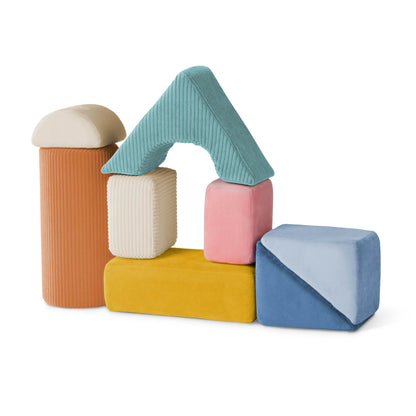 B. Toys Soft Fabric Building Blocks for Toddlers - Educational Alphabet Blocks with Textured Shapes - Stack & Play ABC Blocks for 6 Months+