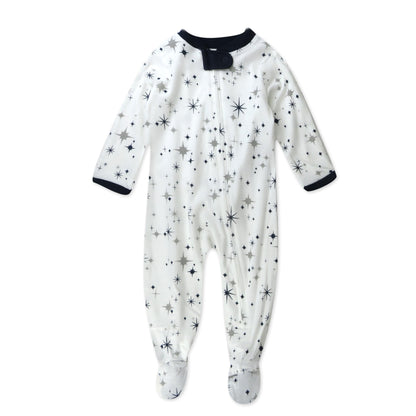 HonestBaby Sleep & Play Footed One-Piece Pajama Sleeper 100% Organic Cotton, Baby Boys