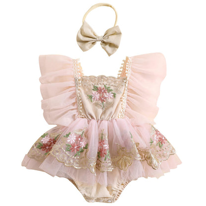 Mubineo Baby Girl Summer Clothes Lace Romper Skirt Dress Princess Outfits Sleeveless Flower Newborn Outfit