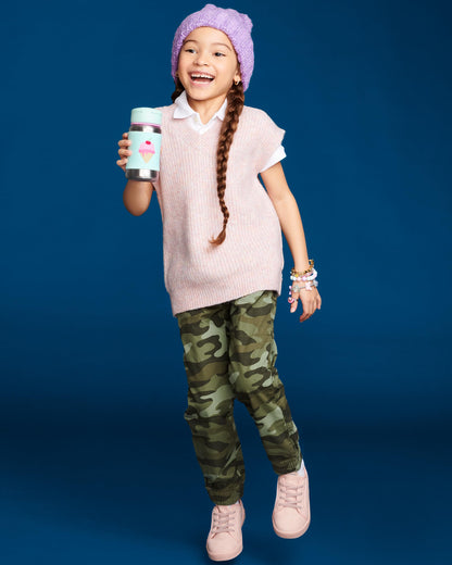 Skip Hop Toddler Sippy Cup with Straw, Sparks Stainless Steel Straw Bottle, Ice Cream