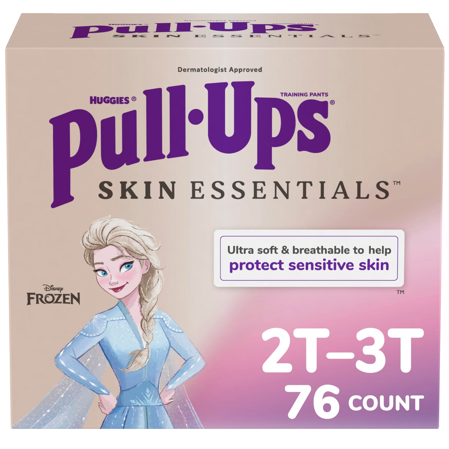 Pull-Ups Girls' Skin Essentials Potty Training Pants, Training Underwear, 2T-3T (16-34 lbs), 124 Ct (4 Packs of 31)
