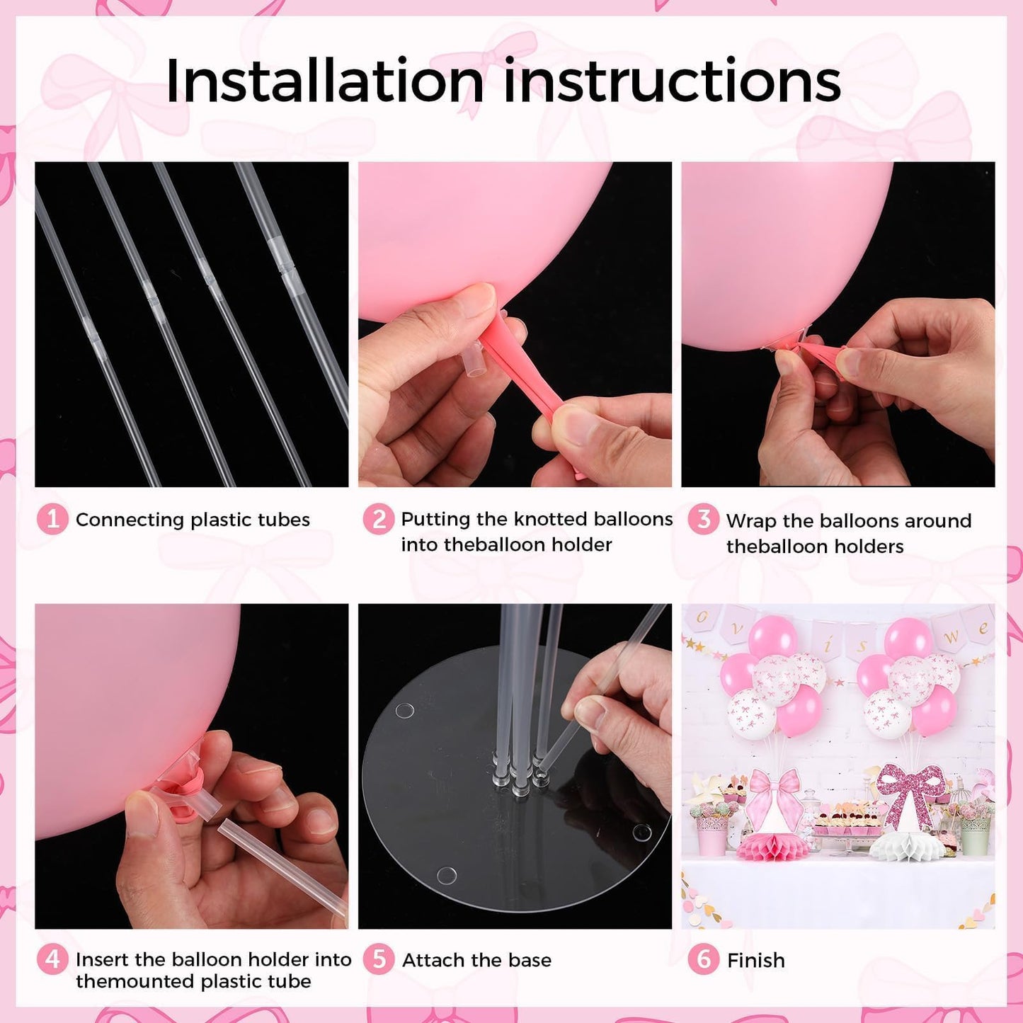 4 Sets Balloon Stand Kit for Table Bear Baby Shower Tables Centerpieces with Balloon Boy Baby Shower Decorations for Bear Theme Gender Reveal Birthday Party Table Decorations Supplies (Brown Bear, 4)