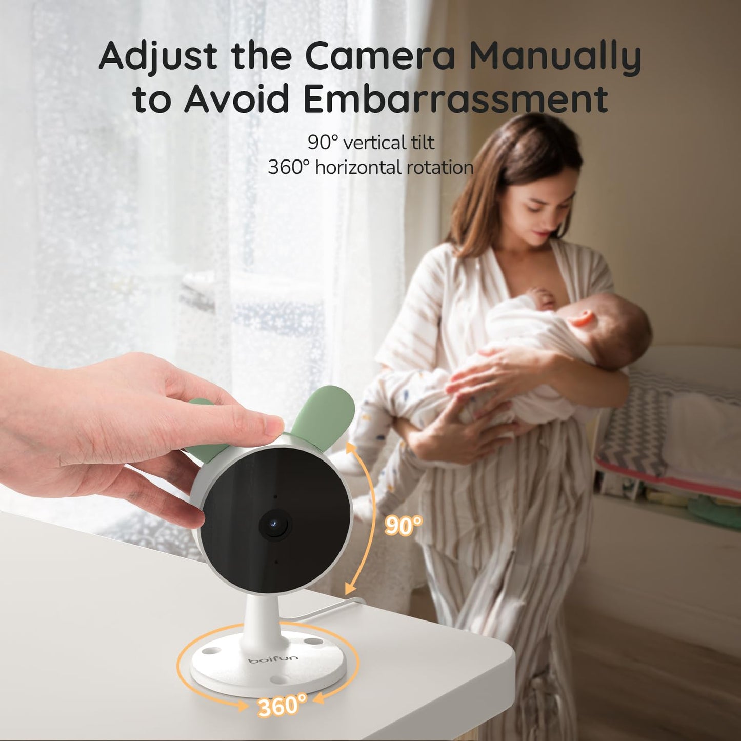 BOIFUN Split Screen Video Baby Monitor WiFi, 2 Cameras, Smartphone APP Control & LCD Monitor, AI Motion & Sound Detection, 4.3'' 4X Zoom, 1080P Smart (Monitor para Bebe), Area Alarm, Video Recording