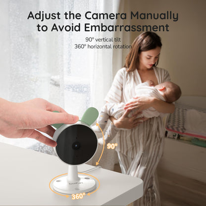 BOIFUN Split Screen Video Baby Monitor WiFi, 2 Cameras, Smartphone APP Control & LCD Monitor, AI Motion & Sound Detection, 4.3'' 4X Zoom, 1080P Smart (Monitor para Bebe), Area Alarm, Video Recording
