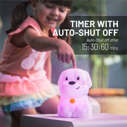 Lumipets Remote Control Silicone Night Light for Kids - Pig Design with 9 Soft Colors & Sleep Timer - Rechargeable, Battery-Operated Lamp for Bedroom | Baby Nursery, Toddler, Girls, Boys