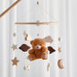 EERKEOD Baby Crib Mobile Bear Nursery Mobile for Boys Girls Teddy Velvet Mobile Nursery Decor for Infant Bedroom Hanging Baby Mobile for Bassinet Newborn Baby Gift（Brown Bear）